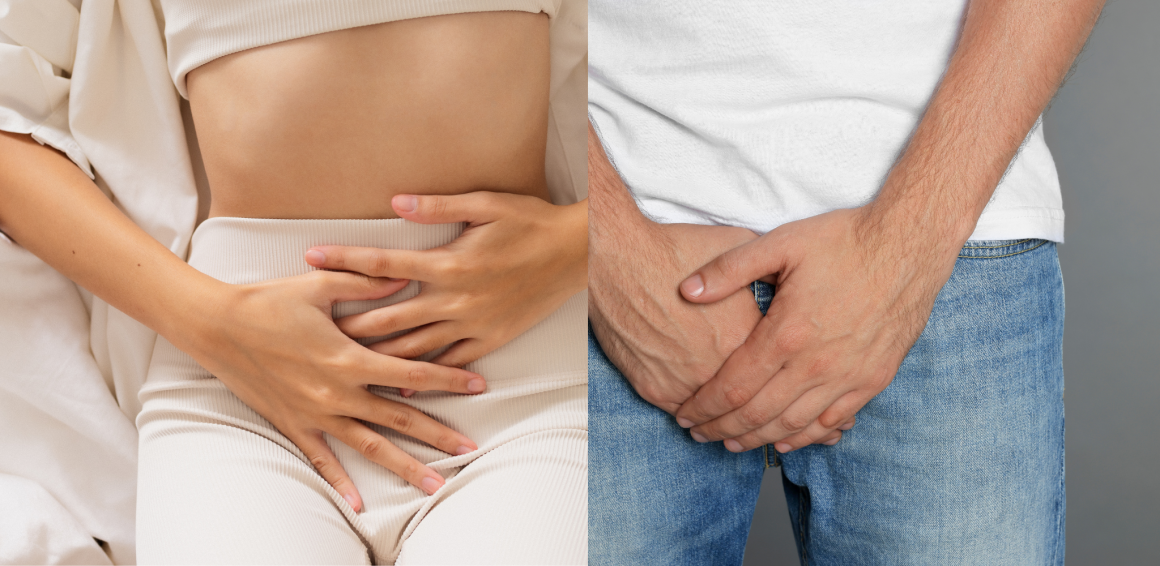 Dolor pélvico crónico (1) Persona tocando la parte baja del abdomen síntoma de dolor pélvico crónico